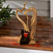 Wooden Love Heart Kissing Couple Abstract Sculpture Romantic Statue Figures