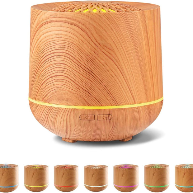Humidifiers - Aromatherapy Humidifier - 300ml Diffuser - Air Humidifier - Room Humidifier - 7-Color LED - Light and Automatic Shut-Off - Essential Oil Diffuser for Home and Office (Light Color)