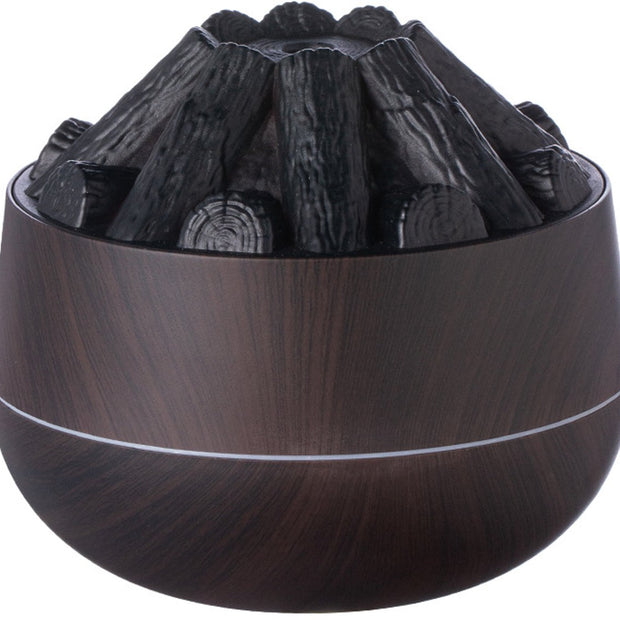 Aromatherapy Air Humidifier - Flame Effect Aromatherapy Diffuser - 300ml - Bedroom Humidifier - Campfire Shape - Small Ultra-Quiet USB Portable Humidifier for Home and Office (Dark)