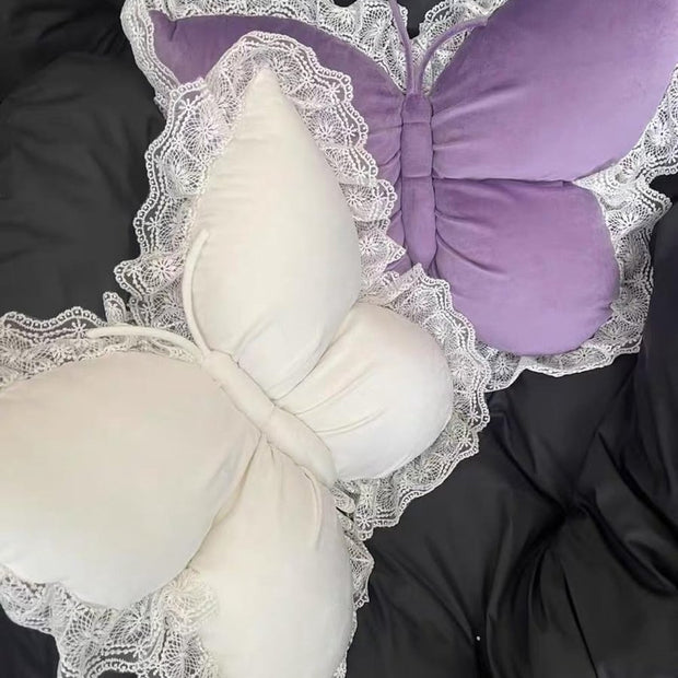Decorative Cushions - Butterfly-shaped decorative cushion - Soft, supportive cushion - Suitable for office chairs and car seats (Purple)