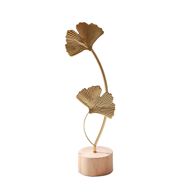 Leaf Decor Metal Golden Leaf Ornaments and Base Modern Simple Gold Leaf Table Sculpture for Living Room Bedroom Bookshelf Desktop Decoratio, Valentines Day Decorations: Desktop Ornament Gold1