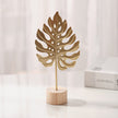 Leaf Decor Metal Golden Leaf Ornaments and Base Modern Simple Gold Leaf Table Sculpture for Living Room Bedroom Bookshelf Desktop Decoratio, Valentines Day Decorations: Desktop Ornament Gold4