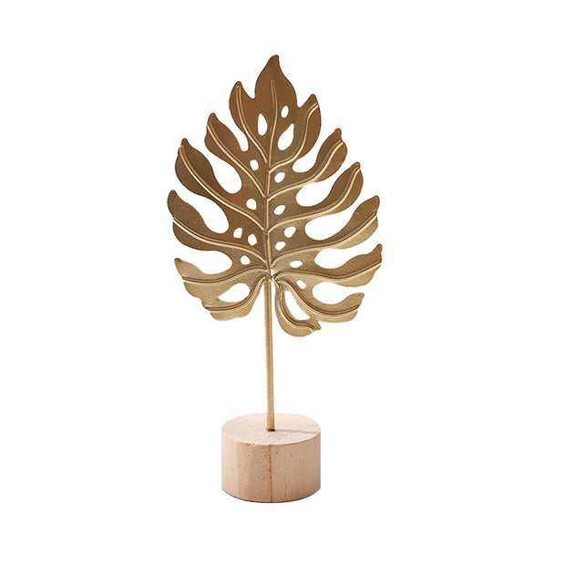 Leaf Decor Metal Golden Leaf Ornaments and Base Modern Simple Gold Leaf Table Sculpture for Living Room Bedroom Bookshelf Desktop Decoratio, Valentines Day Decorations: Desktop Ornament Gold4