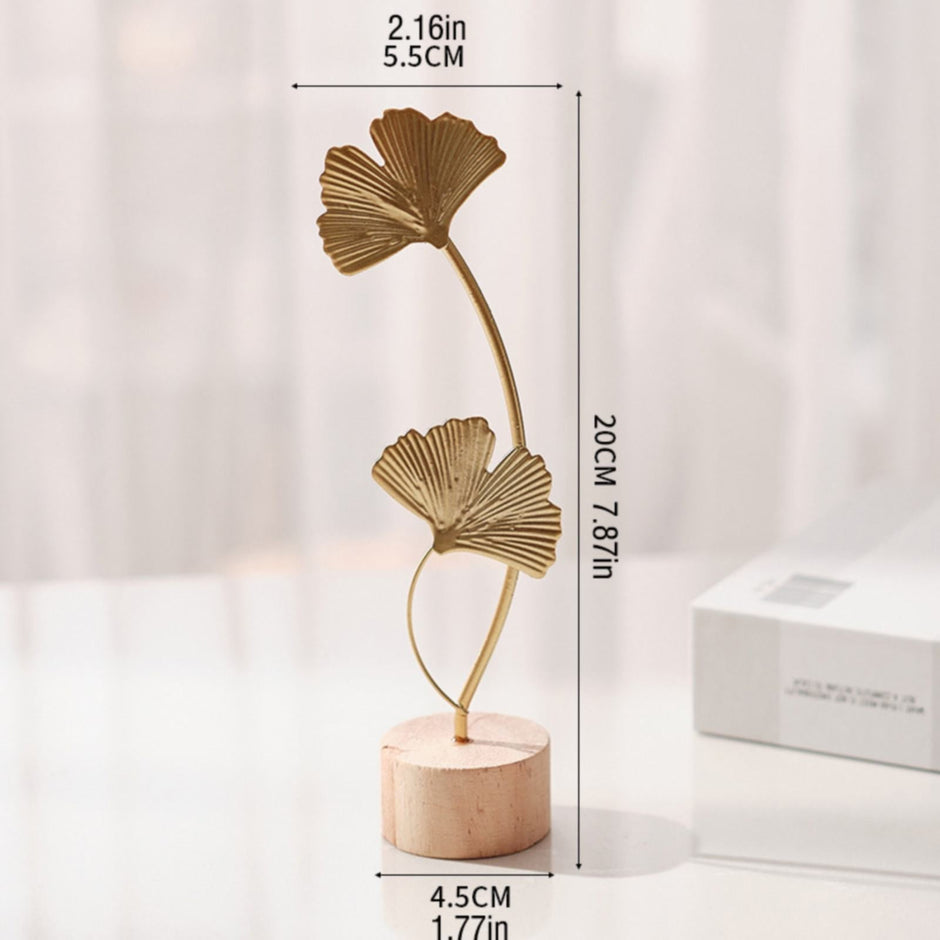 Leaf Decor Metal Golden Leaf Ornaments and Base Modern Simple Gold Leaf Table Sculpture for Living Room Bedroom Bookshelf Desktop Decoratio, Valentines Day Decorations: Desktop Ornament Gold4