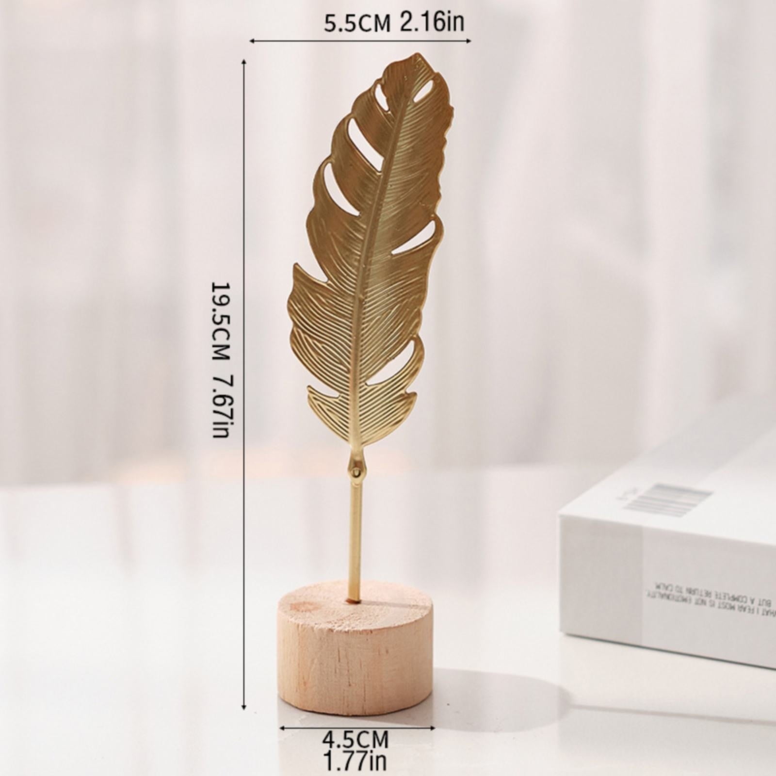Leaf Decor Metal Golden Leaf Ornaments and Base Modern Simple Gold Leaf Table Sculpture for Living Room Bedroom Bookshelf Desktop Decoratio, Valentines Day Decorations: Desktop Ornament Gold5