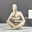 Bookshelf Decor Thinker Statue - Abstract Art Reading Thinker Sculpture Figurine Aesthetic, Modern Home Decoration for Living Room Office Shelves Coffee Table Desk Decor(Beige)8.5*6*11.5cm