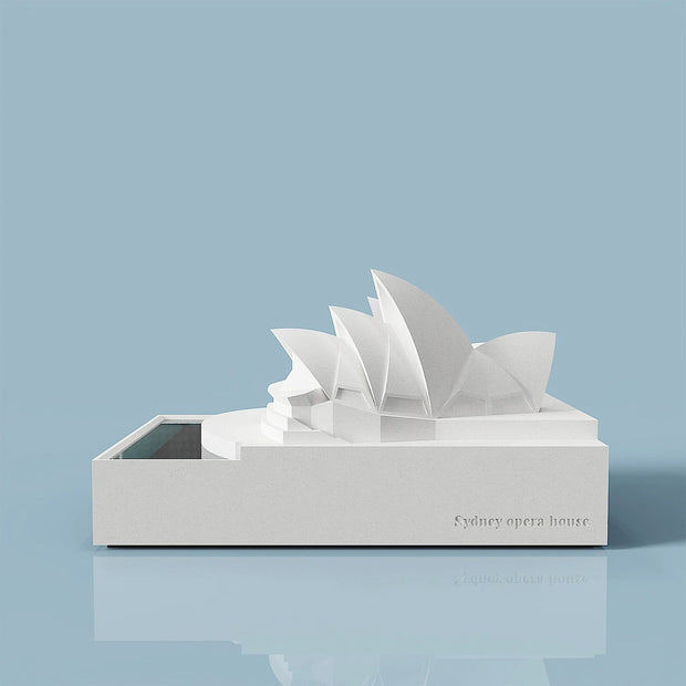 Sydney Opera House Concrete Model - Modern Architectural Sculpture Desktop Decor, Minimalist Cement Statue for Home Office Bookshelf, Unique Travel Souvenir & Housewarming Gift