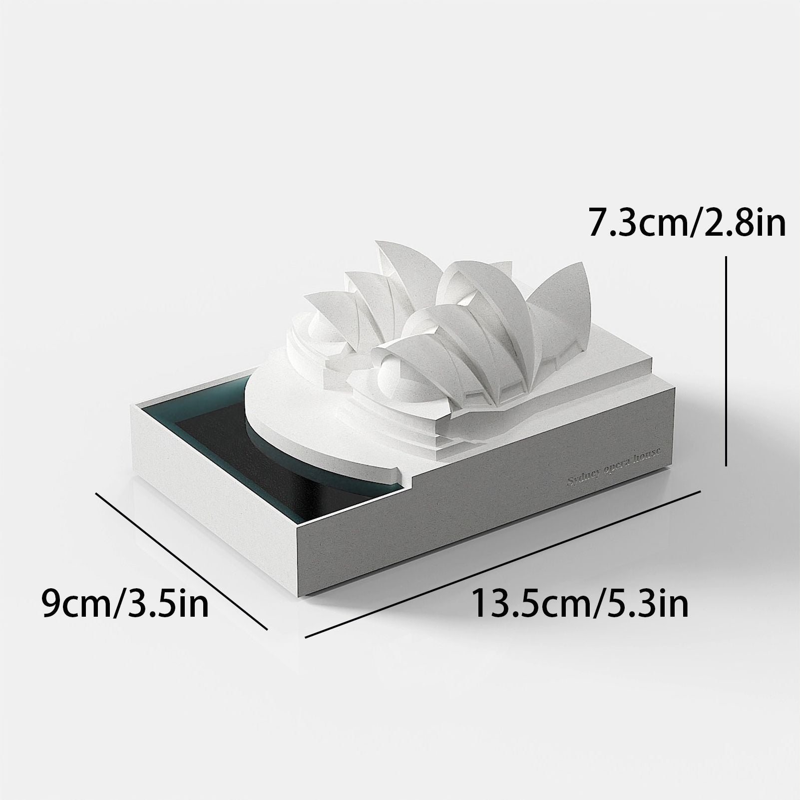 Sydney Opera House Concrete Model - Modern Architectural Sculpture Desktop Decor, Minimalist Cement Statue for Home Office Bookshelf, Unique Travel Souvenir & Housewarming Gift