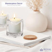 Tea Lights Votive Candles Holders (Set of 6), 2 in. Glass Candle Cups, Wedding Table Centerpiece, Home Decor, Party, Dinner & More