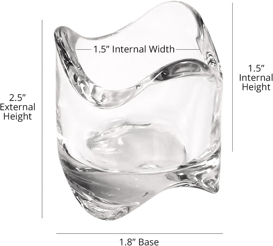 Tea Lights Votive Candles Holders (Set of 6), 2 in. Glass Candle Cups, Wedding Table Centerpiece, Home Decor, Party, Dinner & More