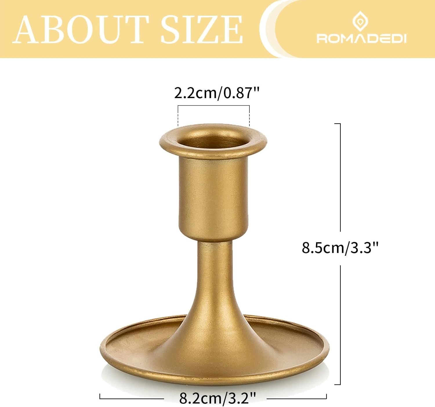 Candlestick Holders Taper Candle Holders,  Gold Candle Stick Candle Holder for Table Centerpiece, Wedding Reception, Festive Christmas Mantel Decoration or Home Decor, Set of 2