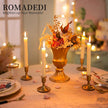 Candlestick Holders Taper Candle Holders,  Gold Candle Stick Candle Holder for Table Centerpiece, Wedding Reception, Festive Christmas Mantel Decoration or Home Decor, Set of 2
