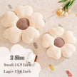 Flower Throw Pillow, Cute Flower Shaped Pillow Decorative Throw Pillow for Bed Couch, Soft Daisy Pillows Floor Seating Cushion Cushions (14.9 Inch Ivory+Brown)