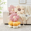 Flower Throw Pillow, Cute Flower Shaped Pillow Decorative Throw Pillow for Bed Couch, Soft Daisy Pillows Floor Seating Cushion Cushions (14.9 Inch Ivory+Brown)