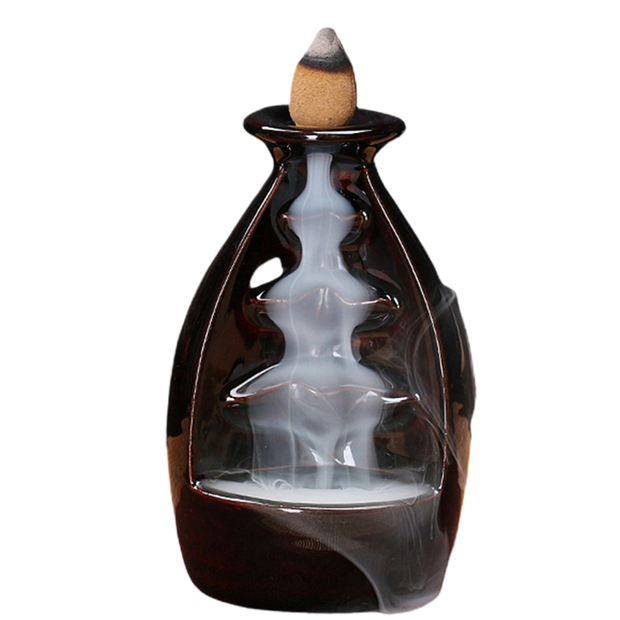 Ceramic Waterfall Backflow Incense Burners Holder Censer Diffuser Home Decor-2#