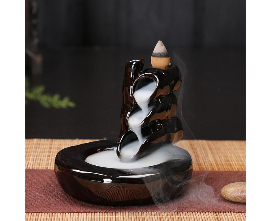 Ceramic Waterfall Backflow Incense Burners Holder Censer Diffuser Home Decor-2#