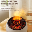 Volcano Flame Aroma Diffuser and Humidifier, 7-Color Changing Lava Fire Essential Oil Diffuser with Timer, 360ml for Home, Bedroom, or Desk – Black
