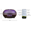 550ML Wood-Grain Aroma Diffuser and Humidifier with Bluetooth Speaker, 7-Color LED Night Light, Remote Control, Timer, and Auto Shut-Off – Dark Wood