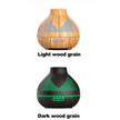 (2-Pack) 500mL Wood-Grain Ultrasonic Diffuser and Humidifier, 7-Color LED Night Light with Timer, for Home, Bedroom, or Office (10–30㎡) – Light Wood