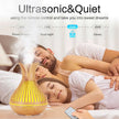 Wood Grain Flower Vase Diffuser and Humidifier, 7-Color LED Light, Timer, and Remote Control, 500 mL Ultrasonic Aroma Diffuser—Dark Wood