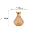 Wood Grain Flower Vase Diffuser and Humidifier, 7-Color LED Light, Timer, and Remote Control, 500 mL Ultrasonic Aroma Diffuser—Dark Wood