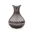 500ML Diamond Hollow Wood Grain Diffuser Humidifier, 7-Color LED Night Light, Remote Control, Timer, Continuous & Intermittent Mist - Dark Wood