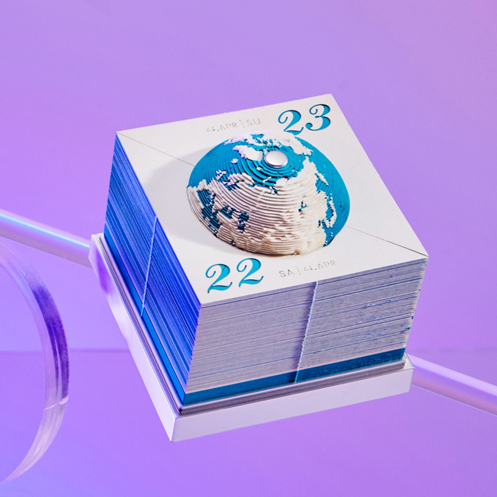 3D Earth Sculpture Calendar Model Ornaments for Home School Office Decor