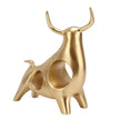 Golden Bull Sculpture Resin Hollow Lucky FengShui Bull Statue Crafts Figurine for Office Home Desktop Decorations