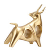 Golden Bull Sculpture Resin Hollow Lucky FengShui Bull Statue Crafts Figurine for Office Home Desktop Decorations