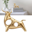 Golden Bull Sculpture Resin Hollow Lucky FengShui Bull Statue Crafts Figurine for Office Home Desktop Decorations