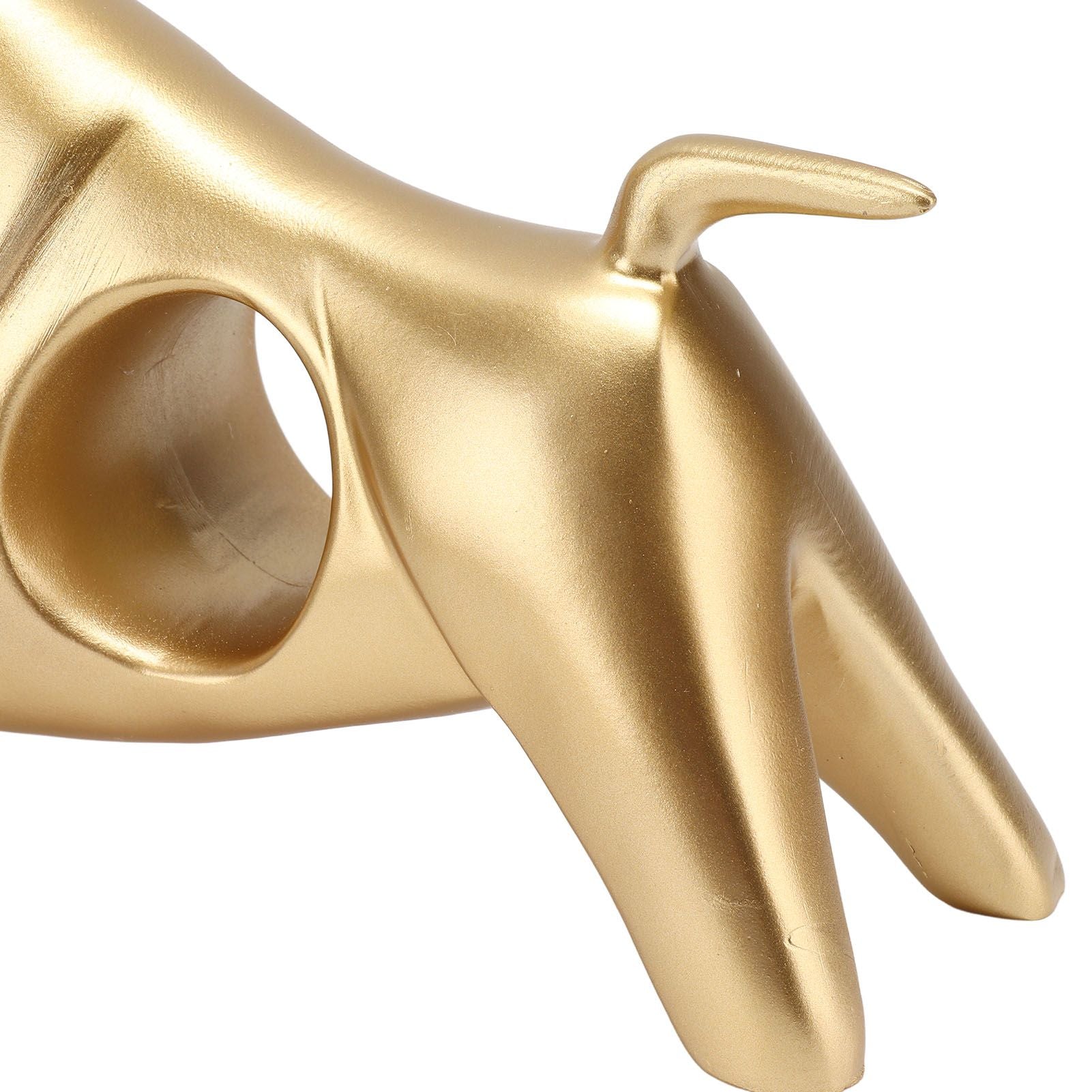 Golden Bull Sculpture Resin Hollow Lucky FengShui Bull Statue Crafts Figurine for Office Home Desktop Decorations