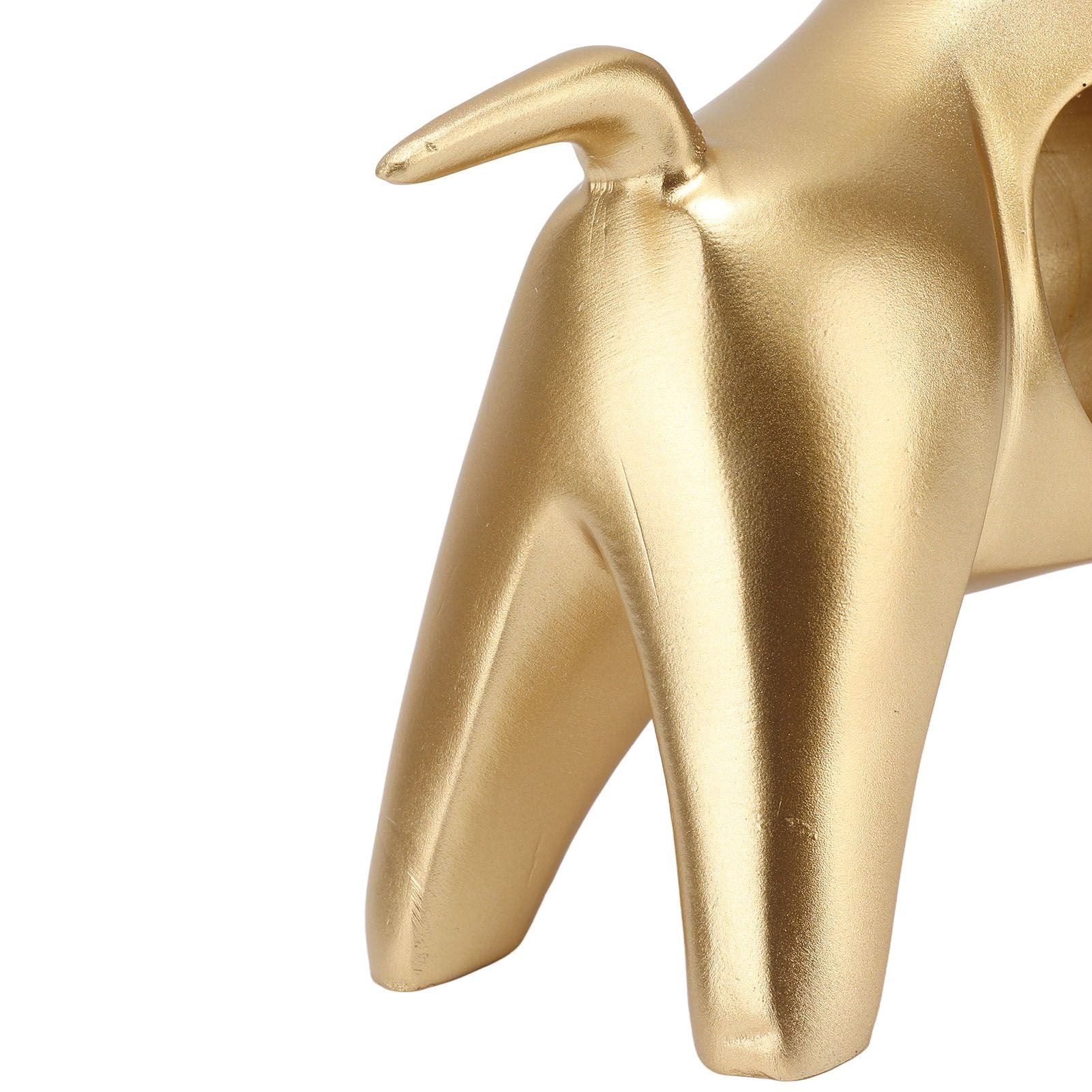 Golden Bull Sculpture Resin Hollow Lucky FengShui Bull Statue Crafts Figurine for Office Home Desktop Decorations