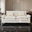 Minimalist-style two-seater sofa, unlocking cozy moments for two - White