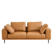 Modern Deep-Seated Sofa, Two-seater, Faux Leather, Brown - Brown PU leather