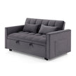 Fashionable Modern and Multi-functional Foldable Velvet Sofa Bed - Blue