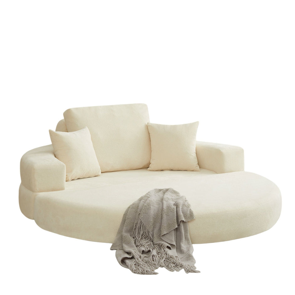 Multifunctional Round convertible Sofa Bed(Compressed Packaging) - Beige