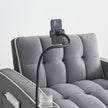 Single-seater sofa bed, equipped with USB ports and a phone holder - Black