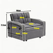 Single-seater sofa bed, equipped with USB ports and a phone holder - Black