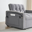Single-seater sofa bed, equipped with USB ports and a phone holder - Beige