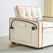 Single-seater sofa bed, equipped with USB ports and a phone holder - Beige