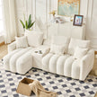 92-inch high-quality teddy fur fabric corner sofa - White