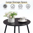 Outdoor Metal Side Table – Rust-Resistant Patio Small Round End Table, Accent Coffee Table for Balcony, Garden, Porch, Living Room & Bedroom – Lightweight Portable Plant Stand, Black