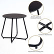 Outdoor Metal Side Table – Rust-Resistant Patio Small Round End Table, Accent Coffee Table for Balcony, Garden, Porch, Living Room & Bedroom – Lightweight Portable Plant Stand, Black