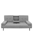 Casa Decor Mendoza 2 in 1 Sofa Bed Couch Grey Pull Down Cupholder 3 Seats Futon