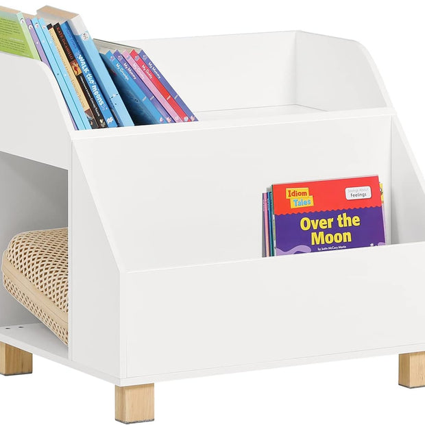 Kids Storage Bookcase 3 Compartments, White