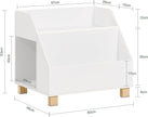 Kids Storage Bookcase 3 Compartments, White