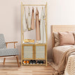 Bamboo Clothes Rack Coat Stand 168cm High Polish 53cm Length