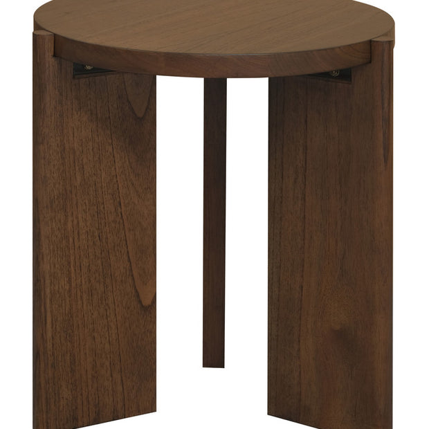 Apollo Round Solid Timber Side Table (Walnut)