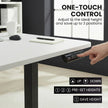 FORTIA Corner Standing Desk, 160x140cm, 72-118cm Sit to Stand Up Electric Height Adjustable, White Desktop/Black Frame