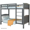 Kingston Slumber Single Bunk Bed Frame Solid Pine Wood Timber, Modular Design, Grey